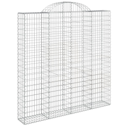 Kosze gabionowe, 3 szt, 200x30x200/220 cm, galwanizowane żelazo