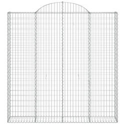 Kosze gabionowe, 3 szt, 200x30x200/220 cm, galwanizowane żelazo