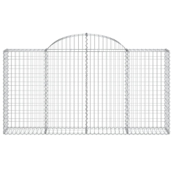 Kosze gabionowe, 8 szt, 200x30x100/120 cm, galwanizowane żelazo