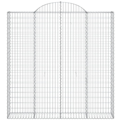 Kosze gabionowe, 2 szt, 200x30x200/220 cm, galwanizowane żelazo