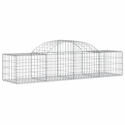 Kosze gabionowe, 4 szt, 200x50x40/60 cm, galwanizowane żelazo