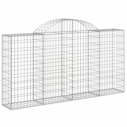Kosze gabionowe, 4 szt, 200x30x100/120 cm, galwanizowane żelazo