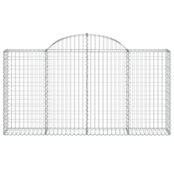 Kosze gabionowe, 4 szt, 200x30x100/120 cm, galwanizowane żelazo