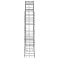 Kosze gabionowe, 9 szt, 200x30x140/160 cm, galwanizowane żelazo