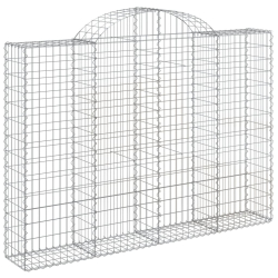 Kosze gabionowe, 2 szt, 200x30x140/160 cm, galwanizowane żelazo