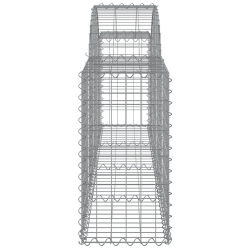 Kosze gabionowe, 9 szt, 200x30x60/80 cm, galwanizowane żelazo