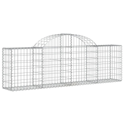 Kosze gabionowe, 4 szt, 200x30x60/80 cm, galwanizowane żelazo