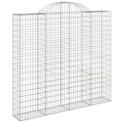 Kosze gabionowe, 6 szt, 200x30x180/200 cm, galwanizowane żelazo