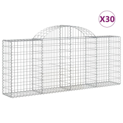 Kosze gabionowe, 30 szt, 200x30x80/100 cm, galwanizowane żelazo