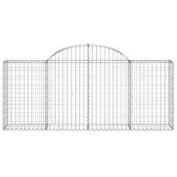 Kosze gabionowe, 10 szt, 200x30x80/100 cm, galwanizowane żelazo