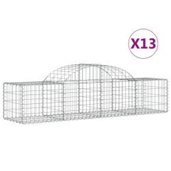 Kosze gabionowe, 13 szt, 200x50x40/60 cm, galwanizowane żelazo