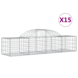 Kosze gabionowe, 15 szt, 200x50x40/60 cm, galwanizowane żelazo