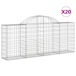 Kosze gabionowe, 20 szt, 200x30x80/100 cm, galwanizowane żelazo