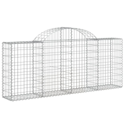 Kosze gabionowe, 12 szt, 200x30x80/100 cm, galwanizowane żelazo