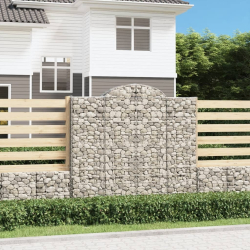 Kosze gabionowe, 3 szt, 200x30x180/200 cm, galwanizowane żelazo