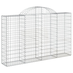 Kosze gabionowe, 3 szt, 200x30x120/140 cm, galwanizowane żelazo