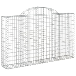 Kosze gabionowe, 11 szt, 200x30x120/140cm, galwanizowane żelazo