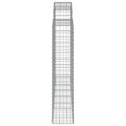 Kosze gabionowe, 11 szt, 200x30x140/160cm, galwanizowane żelazo
