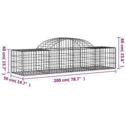 Kosze gabionowe, 30 szt, 200x50x40/60 cm, galwanizowane żelazo