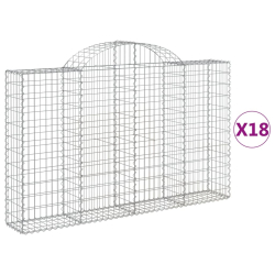 Kosze gabionowe, 18 szt, 200x30x120/140cm, galwanizowane żelazo