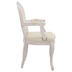 Krzesło stołowe, beżowe, 62x59,5x100,5 cm, lniana tapicerka