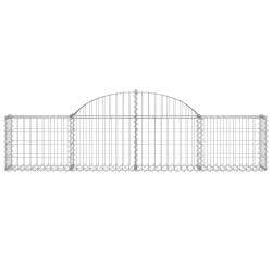 Kosze gabionowe, 6 szt, 200x30x40/60 cm, galwanizowane żelazo