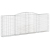 Kosze gabionowe, 2 szt, 400x30x140/160 cm, galwanizowane żelazo