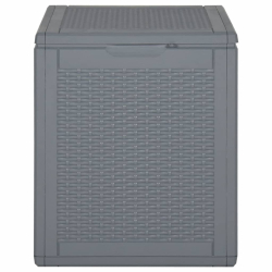 Skrzynia ogrodowa, szara, rattan PP, 90 L