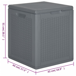 Skrzynia ogrodowa, szara, rattan PP, 90 L