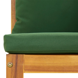 Moduł sofy narożnej, 2 szt, z zielonymi poduszkami, akacja