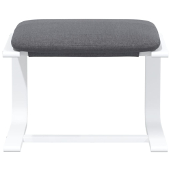 Fotel z podnóżkiem, ciemnoszara, obity tkaniną