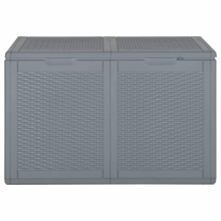 Skrzynia ogrodowa, szara, rattan PP, 180 L
