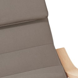 Fotel bujany, kolor taupe, tapicerowany tkaniną