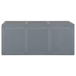 Skrzynia ogrodowa, szara, rattan PP, 270 L