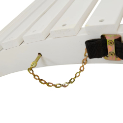 Leżak ze stolikiem, biały, lite drewno akacjowe