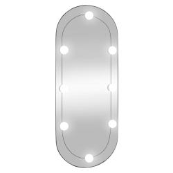 Lustro ścienne z LED, 30x70 cm, szklane, owalne