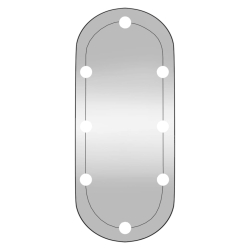 Lustro ścienne z LED, 30x70 cm, szklane, owalne