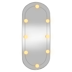 Lustro ścienne z LED, 35x80 cm, szklane, owalne