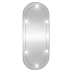 Lustro ścienne z LED, 40x90 cm, szklane, owalne