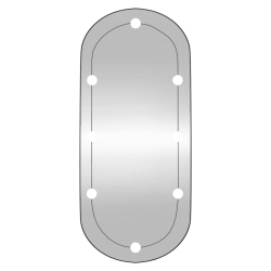 Lustro ścienne z LED, 40x90 cm, szklane, owalne