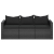 3-osobowa sofa ogrodowa z poduszkami, czarna, polirattan