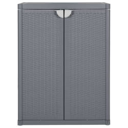 Szafka ogrodowa, szara, 65x45x88 cm, rattan PP