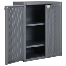 Szafka ogrodowa, szara, 65x45x88 cm, rattan PP