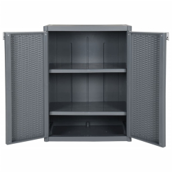 Szafka ogrodowa, szara, 65x45x88 cm, rattan PP