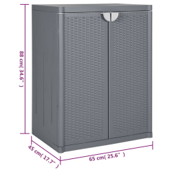 Szafka ogrodowa, szara, 65x45x88 cm, rattan PP