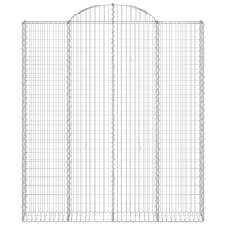 Kosze gabionowe, 6 szt, 200x30x220/240 cm, galwanizowane żelazo