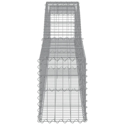 Kosze gabionowe, 2 szt, 400x30x40/60 cm, galwanizowane żelazo