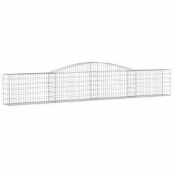 Kosze gabionowe, 10 szt, 400x30x60/80 cm, galwanizowane żelazo