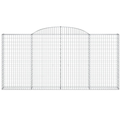 Kosze gabionowe, 12 szt, 300x30x140/160cm, galwanizowane żelazo