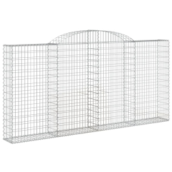 Kosze gabionowe, 6 szt, 300x30x140/160 cm, galwanizowane żelazo